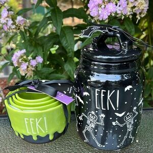 Rae Dunn EEK canister & Eek measuring cups